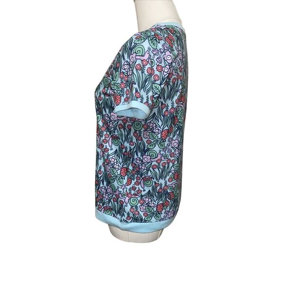 Lands End Shirt Girls XL 14 Short Sleeve Snails & Strawberries - Picture 4 of 7